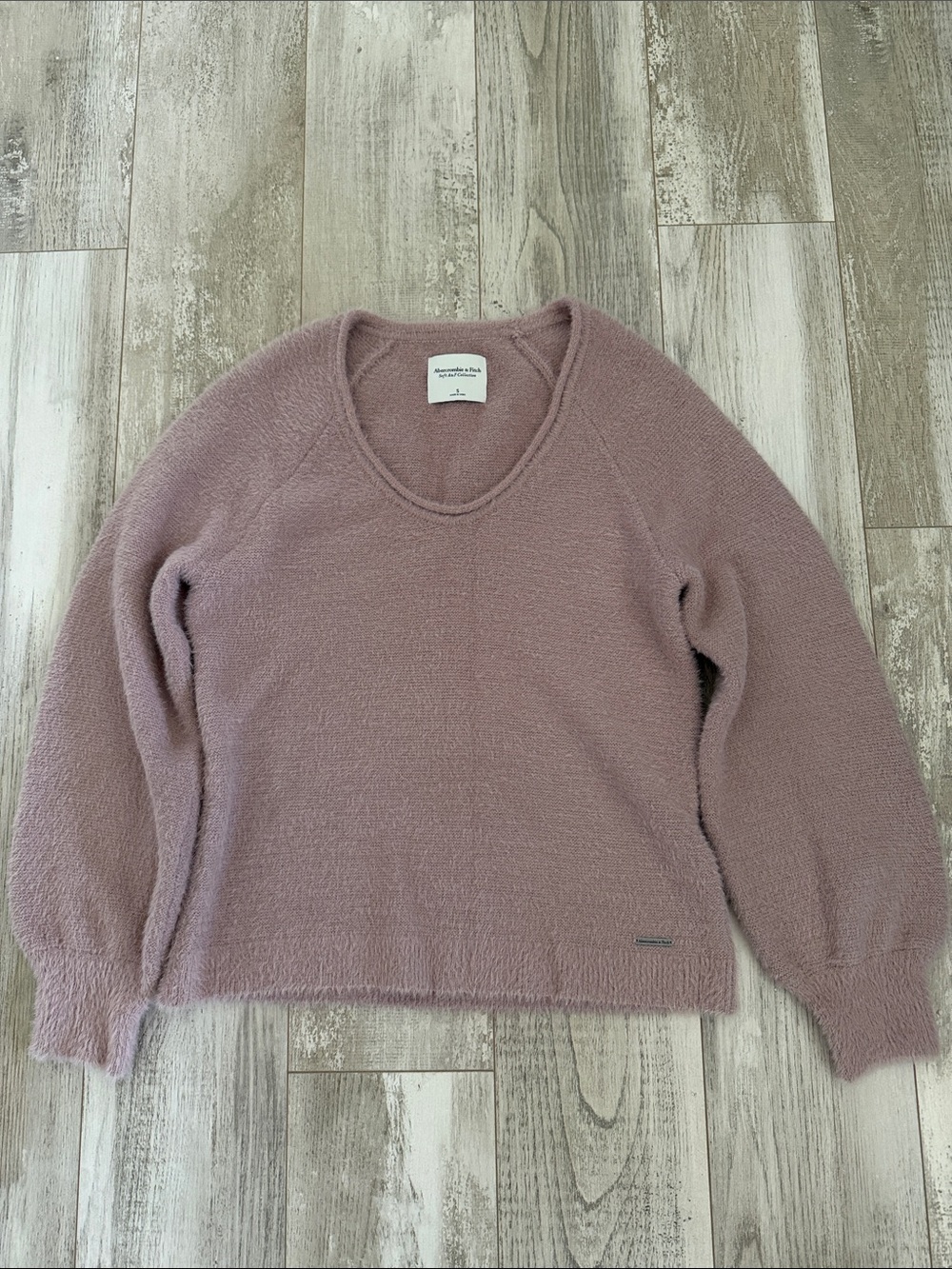Abercrombie Dreams Cozy Scoopneck Sweater - Dusty Mauve S